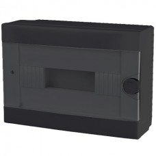 Πίνακας Επίτοιχος Πλαστικός 1Σειράς 12Στοιχείων IP40 Μαύρος Attis 60125BL